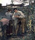 Jules Bastien-lepage Famous Paintings - Rural Love